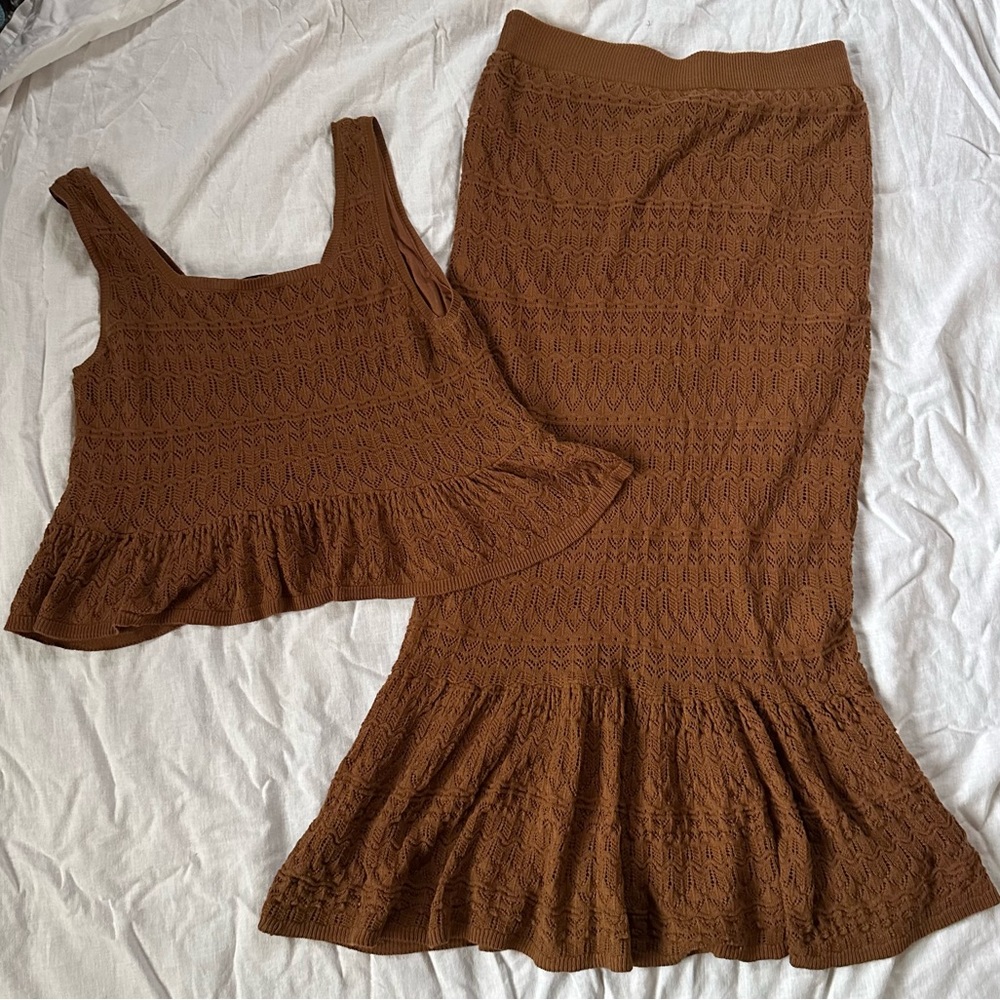 House of Harlow 1960 Brown Midi Skirt - Picture 2 of 13